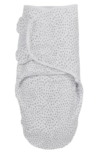 [400864] Meyco | Inbakeren Cheetah Light Grey Jersey Wit/Grijs  3,5kg-6,5kg 0-3m