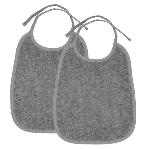 [425346] SLABBETJE, Basic Badstof grijs, grijs, uni, lintensluiting, badstof, 25x34cm, 2 stuk(s)
