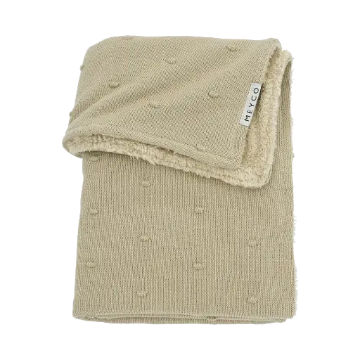 [449873] DEKEN, 75x100cm, TOG NG, Mini Knots, SA sand, ao 3D mini noppen/uni, tricot/teddy, voor wieg/draagmand/park