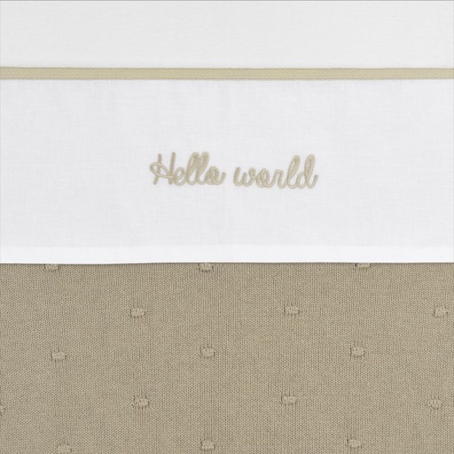 [449899] Meyco | Laken Bies "Hello World" Sand Katoen 100x150cm