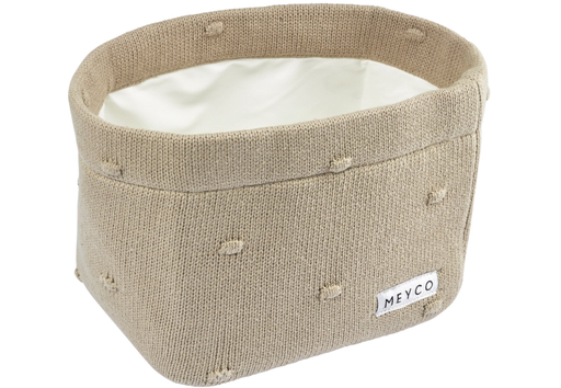 [449953] Meyco | Verzorgingsmand Mini Knots Sand Tricot M Sand Zand 26x19x16cm