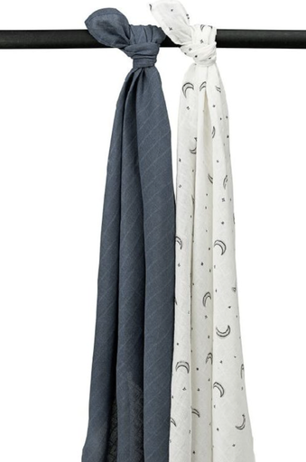 [472293] Meyco | Tetra Doek Moon Indigo Blauw 120x120 2-pack