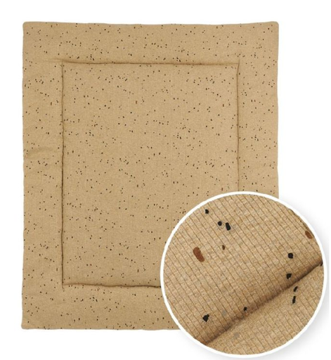 [472501] Meyco | Parklegger Rib Mini Spot Toffee Melange Geribbeld Jersey Bruin 80x100cm