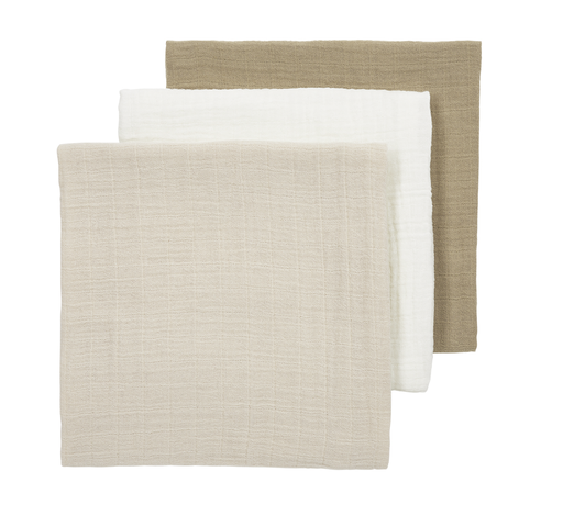 [482061] Meyco | Tetradoek 70x70cm, offwhite/soft sand/ taupe, bruin/ecru,handdoek/ luierdoek, 3 stuk(s)
