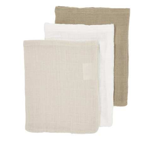 [482075] Meyco | Washandje Pre-Washed Offwhite/Soft Sand/Taupe Ecru 20x17cm 3-pack