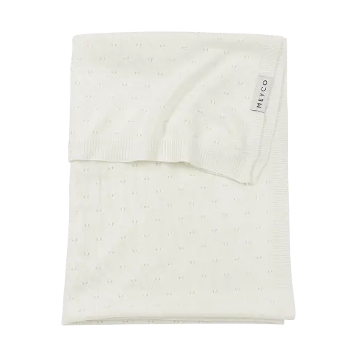 [482093] Meyco | Deken vr Wieg/Draagmand/Park Bamboe Ajour Offwhite Bamboe 0.3TOG 75x100cm