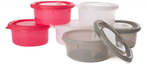 [354603] Bo Jungle | Bewaarpotje B-bowls Kunststof Pink/White/Grey 6x300ml