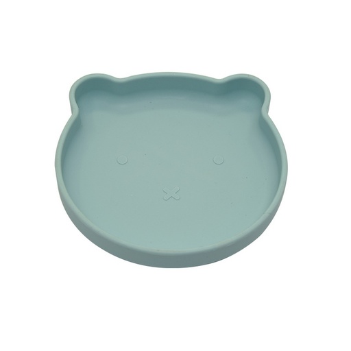[403289] PLAT BORD, B-Suction Plate Bear, blue, rond, blauw, uni, silicone, met zuignap, 1 stuk(s), bord