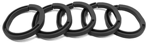 [444816] Dooky | Universele Bevestigingsringen Zwart Kunststof 5-pack compatibel met dooky Covers