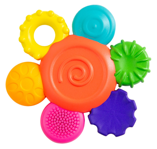 [457787] Sassy | Rammelaar/Bijtring Sensory Toys Silicone Flower Rattle Teether