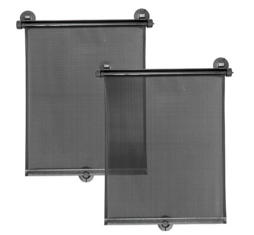 [466704] Dooky | Zonnescherm Rolgordijn met Zuignappen Black 2-pack
