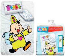 [418198] DONSOVERTREK, 140x100, Bumba, wit/multikleur, print Bumba met rugzak - all over Bumbafiguurtjes, +sloop