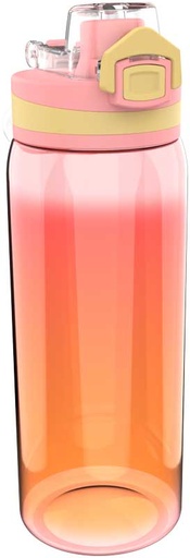 [458684] DRINKBEKER, 600 ml, waterfles ultra, Rainbow, peach & yellow, geel/oranje, uni, PVC, deksel, 1 stuk(s)