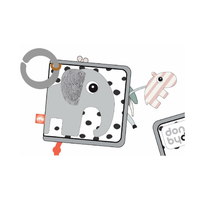 [331949] Done By Deer | Maxi-Cosi Hanger Activity Book Elphee Grey +3M