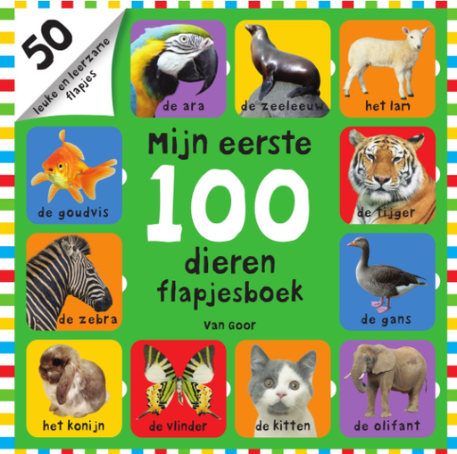 [373332] Lannoo | Boek "Mijn eerste 100 dieren" Flapjesboek 
