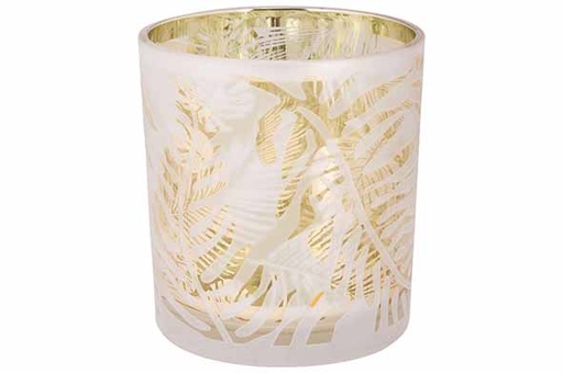 [472691] Cosy & Trendy | Theelichthouder Leaf Green Ø9x10 cm