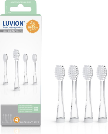 [436546] Luvion | Vervangborstel vr Sonische Baby Tandenborstel 18-48M 250S -350S 4st