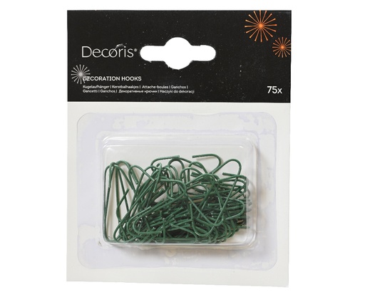[53196] Kaemingk | Haakjes Ophangertjes vr Kerstboom Groen Metaal Plastic Coated 75-pack