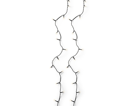 [246514] VERLICHTING, Basic Twinkle, outdoor, 720 leds: warm wit, zwart snoer, 54 m + 5 m snoer, 8 functies, IP44, adapter
