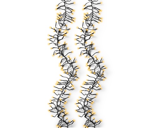 [267275] VERLICHTING, Cluster Twinkle, outdoor, 768 leds: klassiek warm, zwart snoer, 7 m + 5 m aanloopsnoer, 8 functies