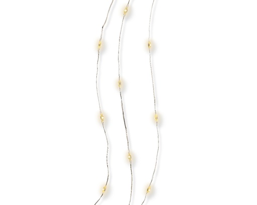 [311180] VERLICHTING, lichtsnoer, Micro-LED, budget, 295 cm, indoor, 60 microleds: warm wit, excl. batt., snoer: zilver