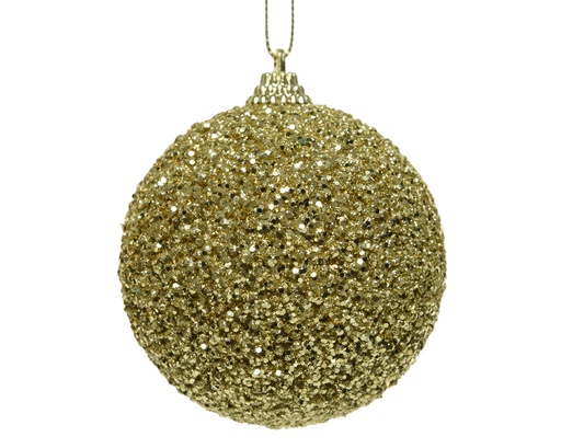 [413499] Kaemingk | Kerstbal Foam Goud Glitterkralen Ø8cm