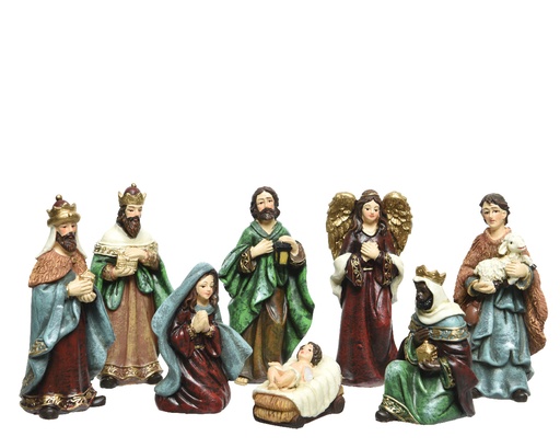 [439452] Kaemingk | Kerstbeelden Set Polyresin Maria/Jezus/Jozef/ Engel/Herder/3 Koningen 8-pack
