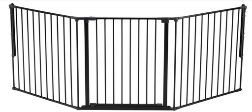 [239286] DEURHEK, Flex, black, L, veiligheidshek, 3 delen, 2 verlengstukken + 1 deur, 90cm-223cm, incl. muurbev. & bar connect