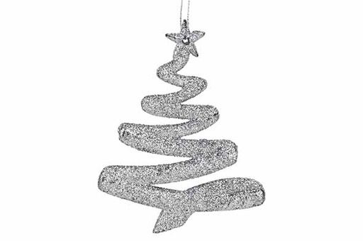 [460892] Cosy & Trendy | Hangfiguur Kerstboom Zilver 9,5x12cm