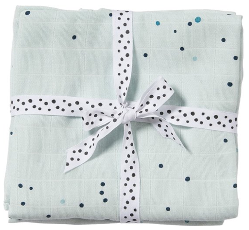 [378055] Done By Deer | Tetra Doek Swaddle Dreamy Dots Blue 120x120cm 2-pack