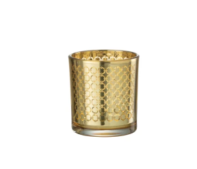[435318] J-Line | Theelichthouder Goud Ø7,3 x 8 cm