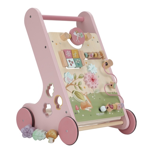 [490642] Little Dutch | Loophulp Fairy Garden Activiteiten Loopwagen Roze +12m