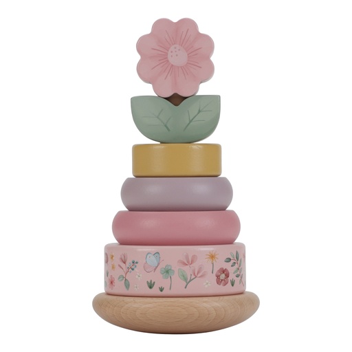 [490672] Little Dutch | Stapelpyramide Fairy Garden Bloem Tuimelstapelaar Hout Roze +12m