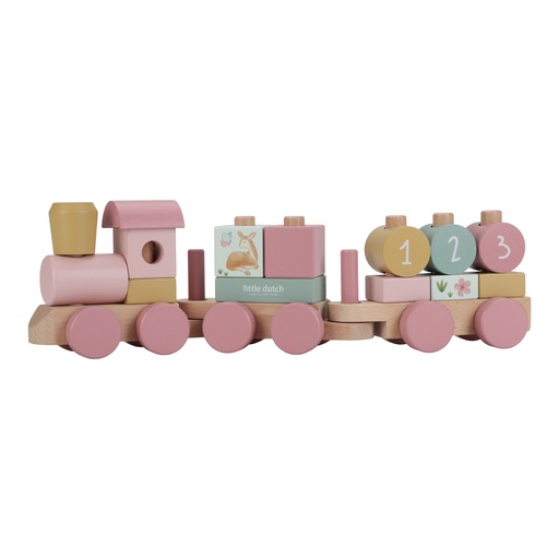 [LD7354] Little Dutch | Blokken Fairy Garden Blokkentrein Hout Roze +12m