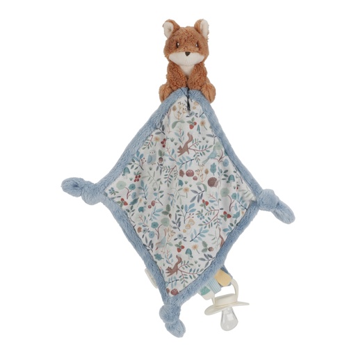 [490630] Little Dutch | Knuffeldoek Forest Friends Vos Blauw +0m