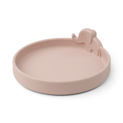 [408650] Done by deer | Plat Bord Peekaboo Plate Elphee Rond Siliconen Powder Roze