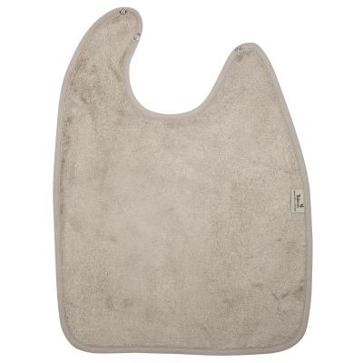 [420169] Timboo | Slabbetje XL Drukknopensluiting Bamboe Feather Grey Grijs 37x50cm