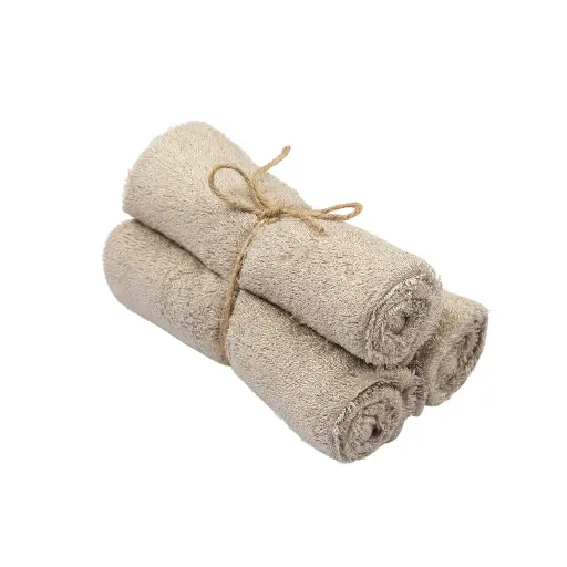 [420184] Timboo | Handdoek Gastendoek Bamboe Feather Grey Grijs 29,5x50cm 3-pack