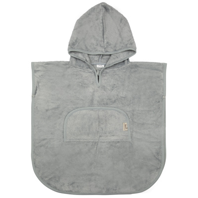 [420188] Timboo | Poncho met Kap V-hals/Drukknopensluiting Bamboe Moon Blue Blauw 2-4Y