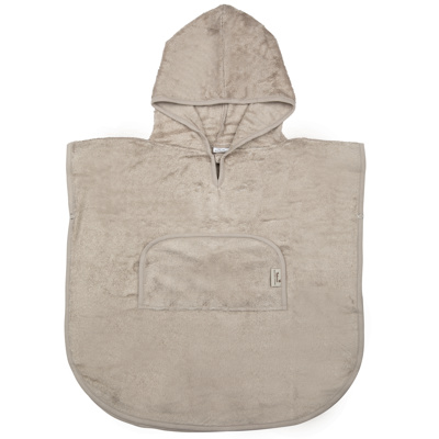 [420189] Timboo | Poncho met Kap V-hals/Drukknopensluiting Bamboe Feather Grey Grijs 2-4Y
