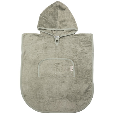 [420217] Timboo | Poncho met Kap V-hals/Drukknopensluiting Bamboe Whisper Green Groen 2-4Y