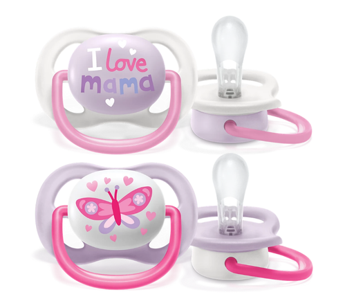 [500125] Avent | Fopspeen Ultra Air +0m Happy Range Girl 2st