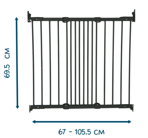 [500901] Baby Dan | Veiligheidshek Ebba Metaal Schroefhek 67 x 105,5 cm Zwart