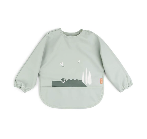 [430231] Done by Deer | Slabbetje Croco met Mouwen Sleeved Pocket Bib Waterdicht Groen