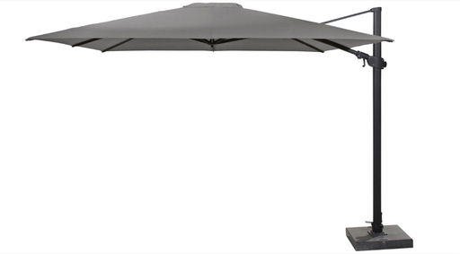 [249851] 4SO | Parasol Siesta Premium Zweefparasol Antraciet Frame Charcoal  Doek:100% Solefin Draaibaar Kantelbaar 300x300cm