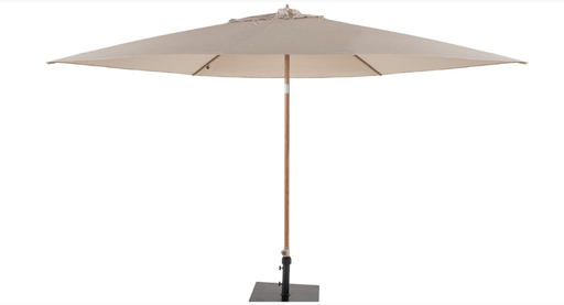 [473550] 4SO | Parasol Azzurro Woodlook Frame Sand 195g/m2 Doek 100% Solefin Verstelbaar in Hoogte en 2 Richtingen Ø300cm