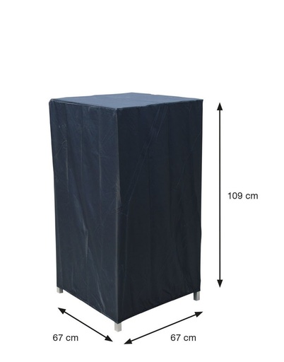[279093] Garden Imp. | Afdekhoes, Coverit, Voor Stapelstoel, 67 x 67 x 109 cm, Grijs, Uni, Polyester/ PA, Waterafstotend, Elastieken Hoeken