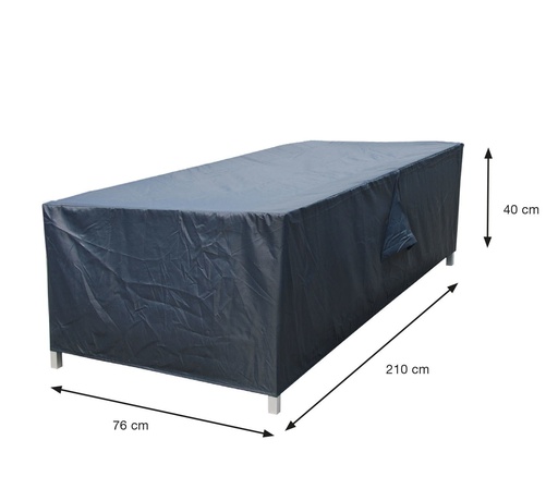 [279105] Garden Imp. | Afdekhoes, Coverit, Voor Ligbed, 210 x 76 x 40 cm, Grijs, Uni, Polyester/PA, Waterafstotend, Elastieken Hoeken