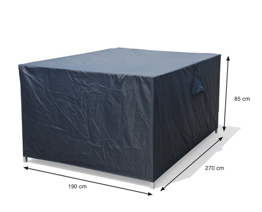 [408720] AFDEKHOES, Coverit, voor tuinset, 270 x 190 x 85 cm, grijs, uni, polyester, waterafstotend, elastieken hoeken