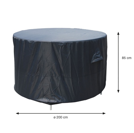 [408722] Garden Imp. | Afdekhoes, Coverit, Voor Tuinset, Dia 200 x 85 cm, Grijs, Uni, Polyester, Waterafstotend, Elastieken Hoeken